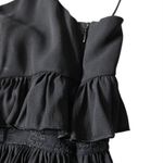 Valentino Garavani VALENTINO Roma Black Silk Tiered Ruffle Lace Trim Cocktail Dress IT 40 US 4/6 Photo 2