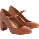 Torrid Mary Jane Pumps size 11 wide patent leather tan heels dress shoes plus Photo 0