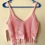 Crave fame  Pink Crochet Crop Top Size Medium NWT Photo 5
