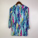 Lilly Pulitzer  V-Neck Quarter Sleeve Tunic Shirt‎ Multicolor Size S Photo 4