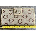 Guess Vintage  Saddle Black Credit Card Faux Patent Ostrich Checkbook Wallet Photo 3