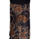 Kalaheo Hawaiian Tropical Stretch Strapless Smocked Back Brown Midi Dress XL Black Photo 0