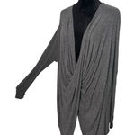 Hippie Love Womens Gray Cocoon Wrap Draped Top Size S Long Sleeve Lagenlook Quiet Luxury Photo 0