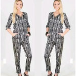 W118 By Walter Baker Peavey Jumpsuit Gray Reptile Small NWT Photo 1