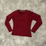 Gradual Burgundy Long Sleeve Active Top w/ Zip Pocket & Thumb Holes Size S EUC Red Photo 1