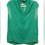 CAbi  Micro Polka Dot Kelly Green Silk Blend Sleeveless Blouse Sz L Photo 0