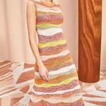 Ulla Johnson Gaia Wavy-Stripes A-Line Knit Maxi Dress in Agate size large L Photo 13