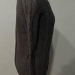 Free Press  Grey Cable Knit Cut Out Cold Shoulder Long Sleeve Sweater Size XS Photo 4