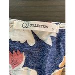 Q2 Tie Front Top‎ Womens Small Floral Office Cropped Relaxed Fit 3/4 Sleeve Photo 3