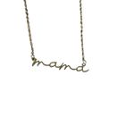 Gold Tone Mama Script Necklace Delicate Script Nameplate Pendant Jewelry New Photo 4