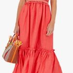 Cara Cara NYC Jenny Hibiscus Linen Smocked Tie Shoulder Midi Dress Size S Photo 4