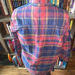Madewell oversized red & blue plaid flannel XXS button down shirt Photo 1