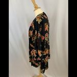 Vintage Jody California Black Floral Kimono Robe Cover Up Size XL Photo 2