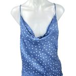 Style Rack Women's Blue Polka Dot Sleeveless Cowl Neck Cami Camisole Tank Top L Photo 0