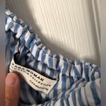 ZARA White Blue Striped Asymmetrical One Shoulder Ruffle Top blouse sz S cotton Photo 9