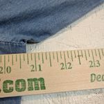 Denim Tiered Ruffle Midi Dress – Women's 12 Blue Cotton Long Sleeve Photo 3