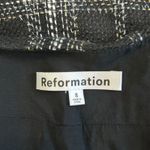 Reformation Oliana Dress Black Plaid Long Sleeve Black White Tweed Button Up 8 Photo 6