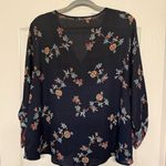 West Kei Floral Navy Blouse with Tie Front Photo 10