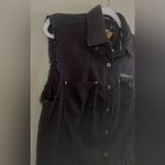 Harley Davidson Vest Black Denim Women's Embroidered Biker Size S Vtg EUC Photo 3