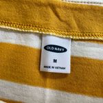Old Navy Womens T Shirt Top Boat Neck Pullover Tunic Striped White Yellow Medium Photo 5