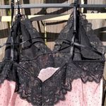 Victoria's Secret Vintage VS Sexy Little Thing Pink/Black Polka Dot Teddy L Photo 3