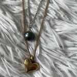 Lucky Brand semi precious layered gold tone heart & pearl shapenecklace Photo 2