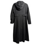 Anne Klein VTG Dark Gray Long Maxi Coat Overcoat Womens 4 Wool Blend Hood Photo 2