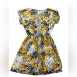 Emmelee For F.C. Yellow Abstract Print Mini Dress Cottagecore Artsy Summer Dress Photo 13