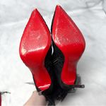 Christian Louboutin Libellibooty 100 Tulle Pointed Toe Ankle Boot Heels Black 35 Photo 11