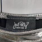 Just Polly Silver Metallic Tube Top With Ruched Sides NWT Size XL Photo 2