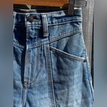 Abercrombie & Fitch High Rise Barrel Jean with vertical seams in a light wash Photo 7