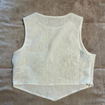 Salanta Cropped Sleeveless Top Size Medium 6 White Tank Bridal Photo 5