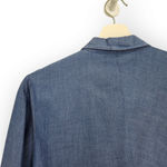 EXPRESS Vintage 90s Blue Pinstripe Office Siren Button Down Shirt S Photo 5