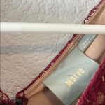 Maeve Burgundy Lace peplum Dress with nude liner Small Photo 1