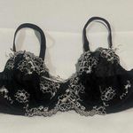 Gilligan O’Malley Black With White Floral Embroidery 34D Unlined Underwire Bra Size undefined Photo 0