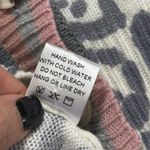 Andree by Unit  Gray and Pink Ribbed Knit Cardigan Sweater animal print v-neck Photo 4