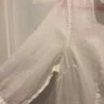 Old Navy  White Linen Cotton Blend Ruffle Front Top‎ 3/4 Sleeves Medium NWT Sheer Photo 1