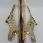 Rouge Helium Women's Rhinostone Thong Slip On Slingback Flat Sandals Gold Sz 7.5 Photo 7