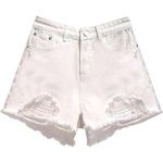 NWT ~ White Denim Jean Frayed Raw Edge CutOff Shorts ~ Women's Size SMALL Photo 0
