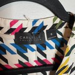 Carlisle  Collection colorful houndstooth silk blouse Photo 2