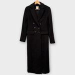 Favorite Daughter The Simon Double Breasted Longline Coat Size Small Black Photo 5