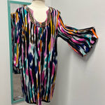 Colorful Patterned Mini Dress Black Size XL Photo 0