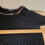 XINOUYILI Black Cable Knit Plaid Lettuce Hem Sweater Dress With Pockets Size L? Size L Photo 5