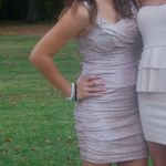 EXPRESS Sparkly Metallic Rose Gold Dress Photo 0