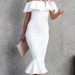 VICI HAVANA RUFFLE MIDI DRESS - IVORY Photo 0