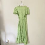 Scotch & Soda  Maison Scotch Lime Green Wrap Summer Sunray Midi Dress Size Medium Photo 4