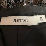 Just Fab Black Sequin Fringe 1920's Flapper Party Mini Cocktail Bodycon Dress M Photo 3