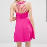 Adelyn Rae Dress Strappy Back Fit and Flare Magenta Cage Skater Back Size Small Photo 2