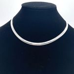 SILVER TONE OMEGA NECKLACE 16 INCH CHAIN Photo 0