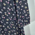 H&M Divided Black Floral Mini Dress with Neck Tie Size 14 Wedding Guest Dress Photo 5